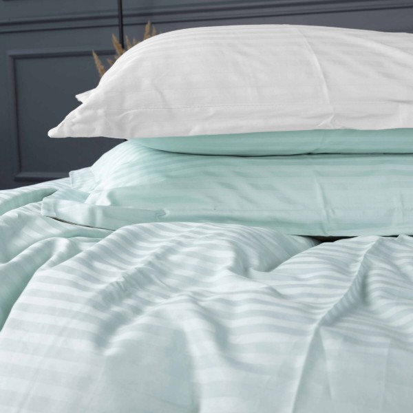 Фото - Комплект постільної білизни MirSon 175x210 см Royal Soft Stripe 30-0013 + 30-0001 Gilberta (2200008075460)
